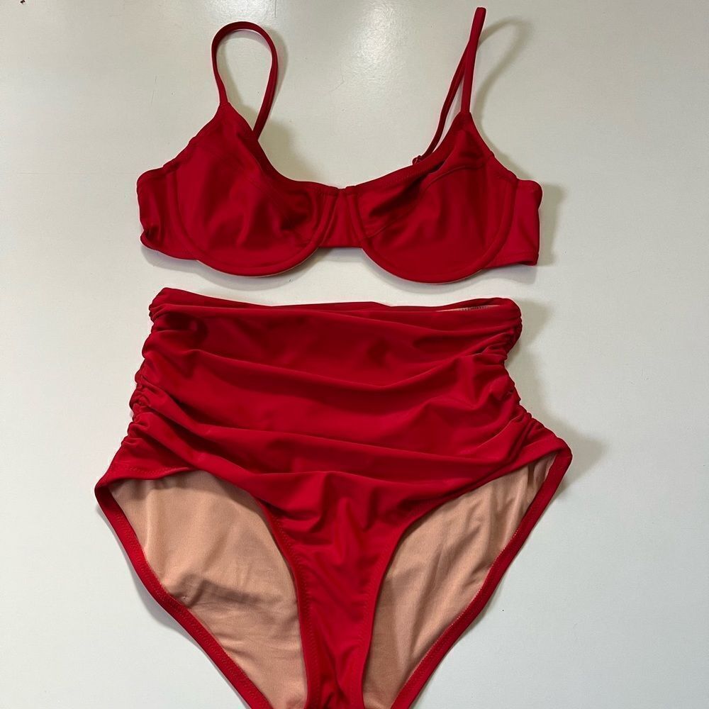 J.Crew Red Bikini 34C/M - Picture 2 of 16